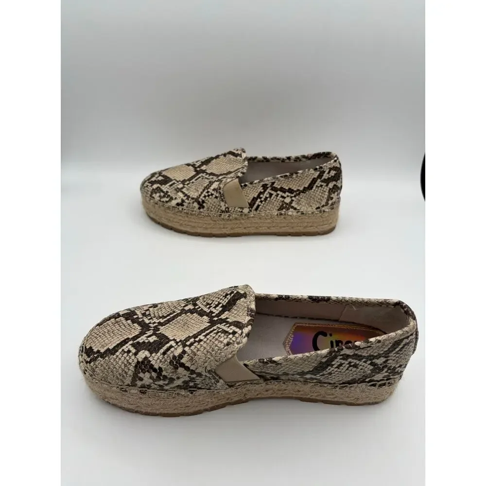 Circus Sam Edelman Snake Skin Print Jute Platform Casual Shoes Size 8.5